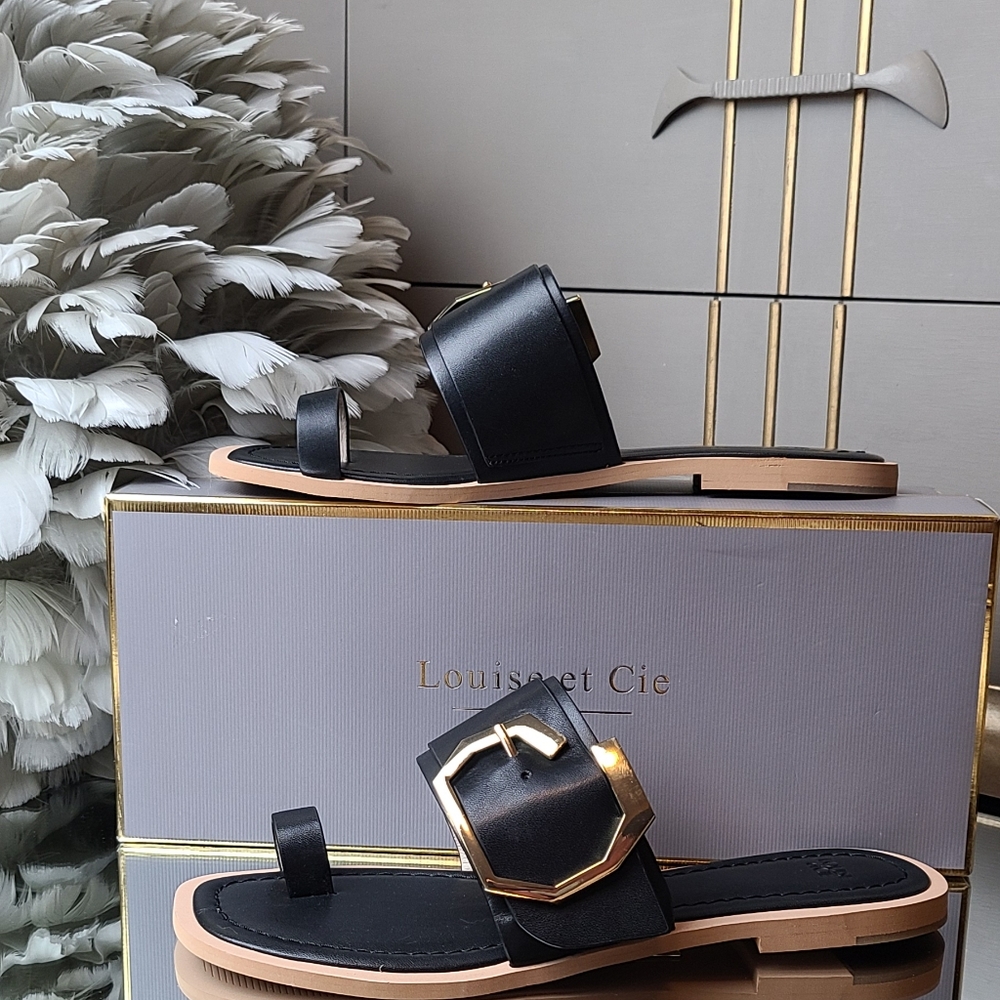 Louise et Cie black leather sandals